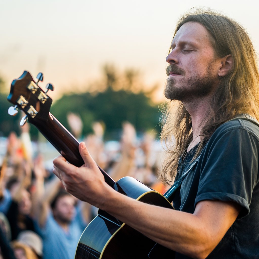 Kategorie hudba, Hudebník s kytarou, tracy Chapman, ilustrační obrázek Kategorie hudba, Hudebník s kytarou, tracy Chapman, ilustrační obrázek