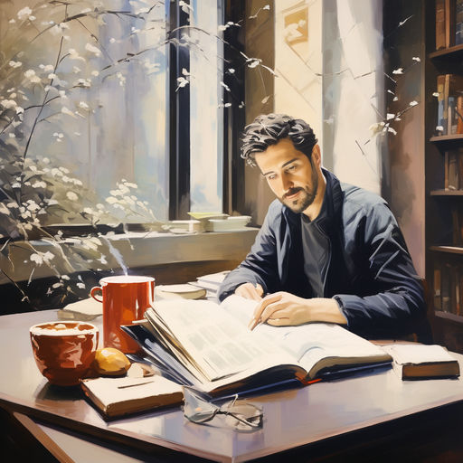 Kategorie literatura, spisovatel u stolu, johannes Mario Simmel, ilustran obrzek
