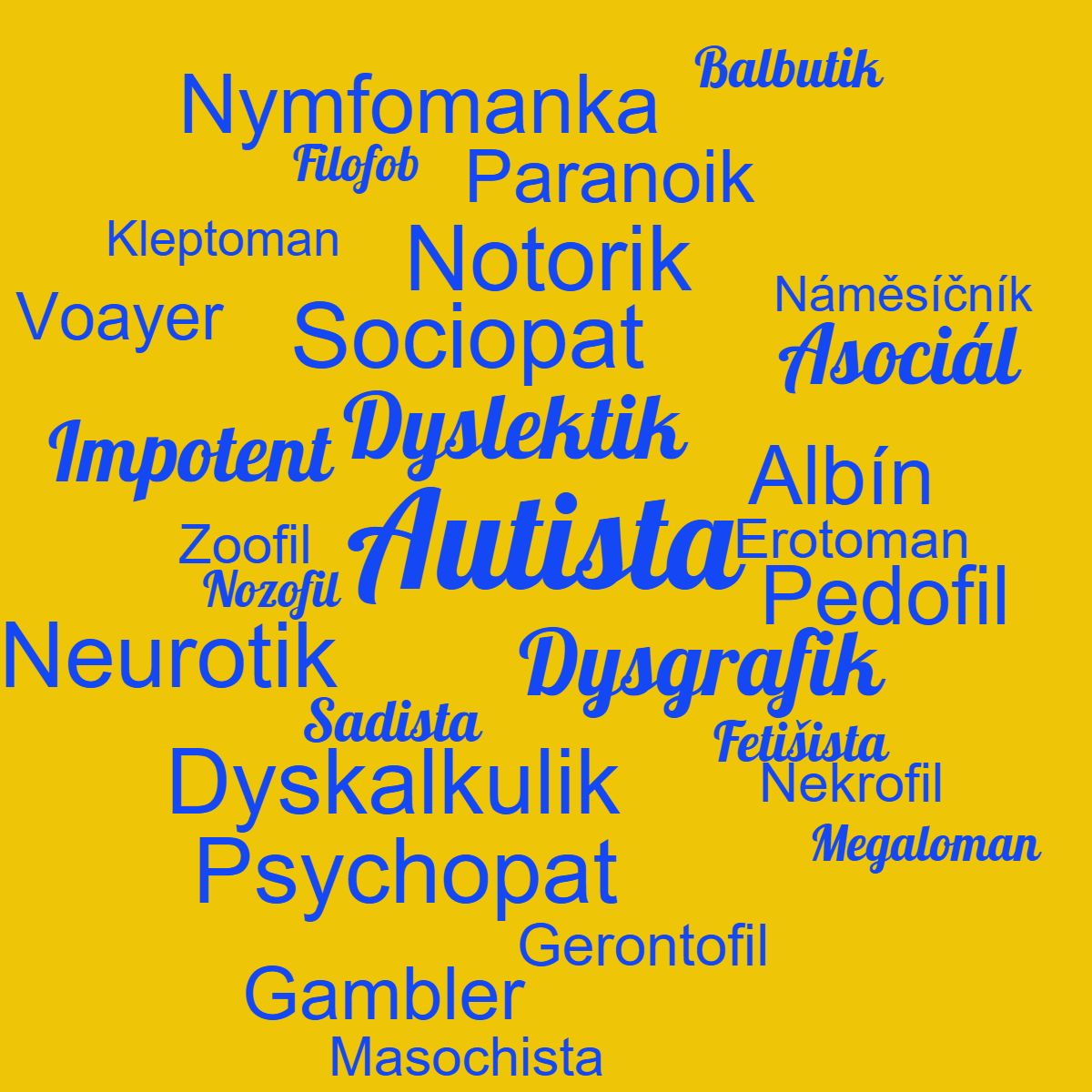 Kategorie poruchy, Psychick poruchy, zvislosti, sadista, ilustran obrzek